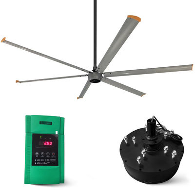 Fornecimento de energia 220V/380V 1500W PMSM Motor Grande ventilador de teto industrial com ventiladores de fluxo axial