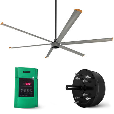 Motor de ventilador de fase 3 de baixo ruído para fazenda de laticínios 12ft 10ft 8ft Ventilador de teto de grande volume