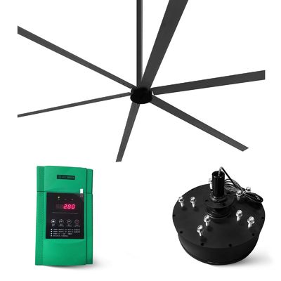 Motor de ventilador de HVLS BLDC de três fases de 1,5 kW com lâminas de alumínio